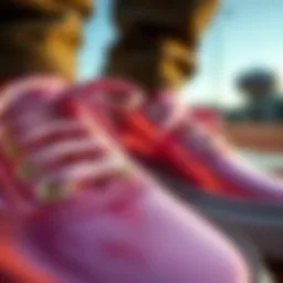 Close-up of metallic Vans slip-ons showcasing their unique texture and shine