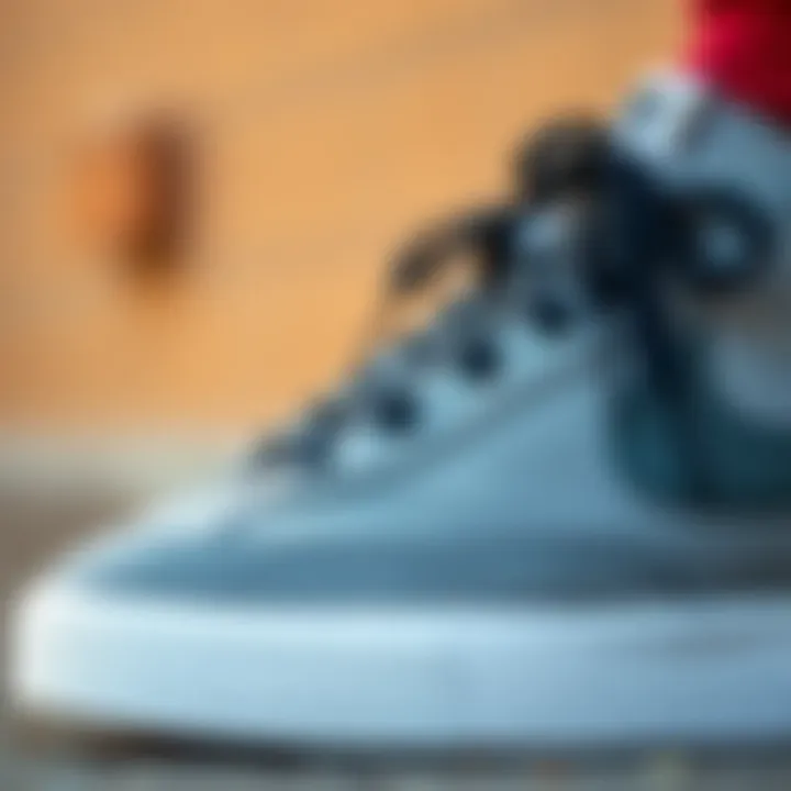 Close-up of Nike Blazers highlighting material quality