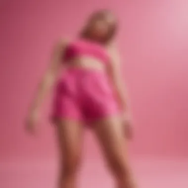 Color psychology representation with pink shorts in a vibrant background