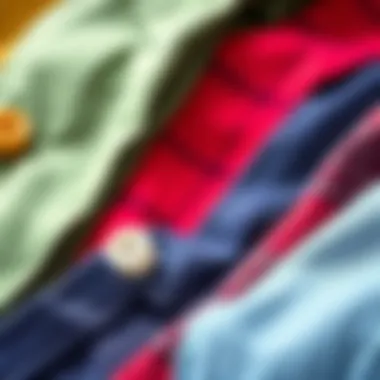 Textural Diversity in Novelty Shirts Close-up of different fabric textures used in novelty button-down shirts