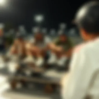 Cultural Impact Discussion on Rose Gold Skates Group of skaters discussing the cultural impact of rose gold skates