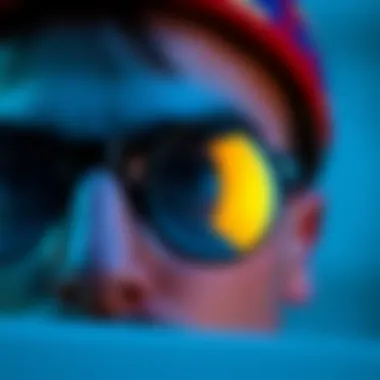 Close-up of blue light glasses showcasing lens technology
