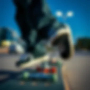 Stylish round frame blue light glasses on a skateboard