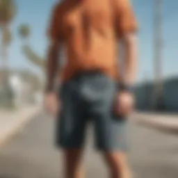 Stylish shorts designed for skateboarding