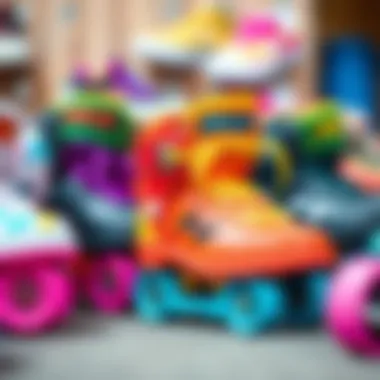 A vibrant collection of Heelys in various designs and colors