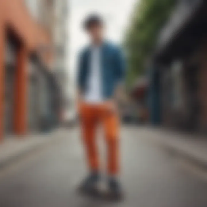 Trendy skater outfit incorporating fashionable pants