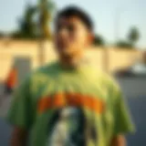 Vibrant graphic tee showcasing skateboard culture