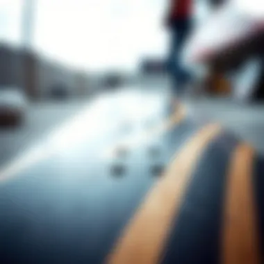 Material Quality of the 8.0 Skateboard Deck Close-up of an 8.0 skateboard deck material to highlight its texture and quality