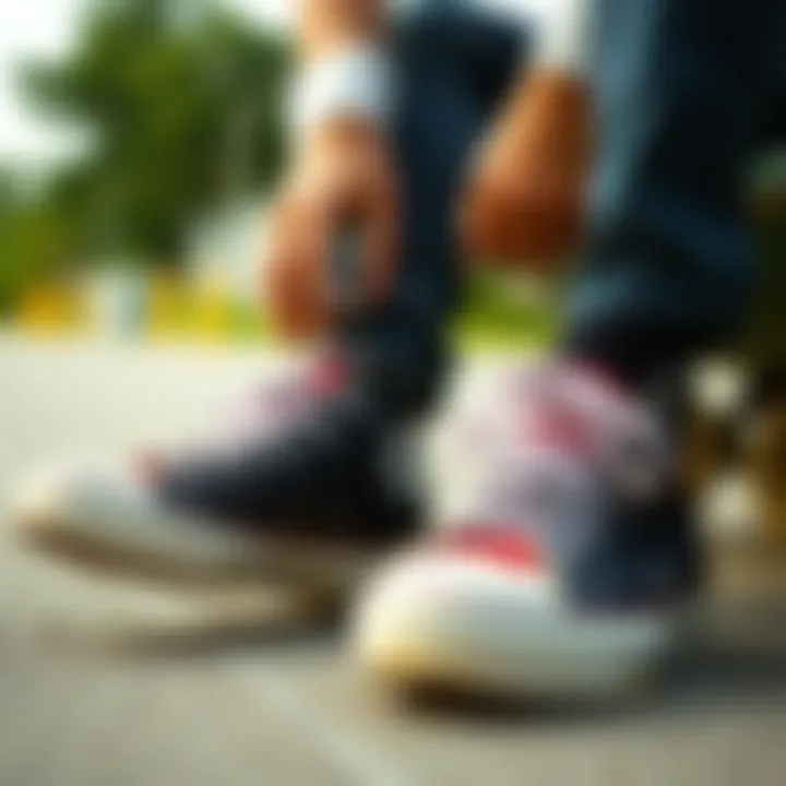 An individual cleaning their size thirteen Chuck Taylors, emphasizing maintenance techniques