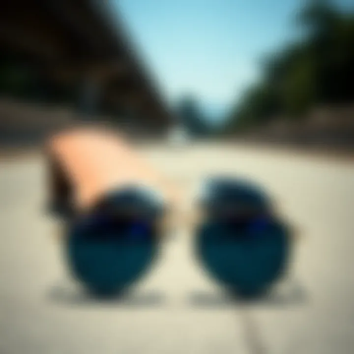 Stylish arrangement of Ray-Ban sunglasses emphasizing their design