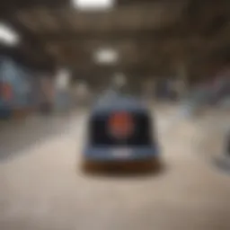 Brixton x Coors hat displayed in an urban skatepark setting