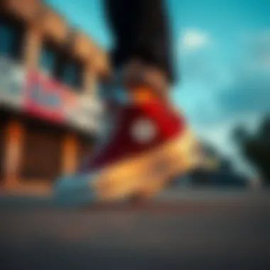 Cultural Significance of Converse All Star Platform Low Top in Skateboarding Converse All Star Platform Low Top sneaker in an urban skateboarding environment, capturing its cultural significance