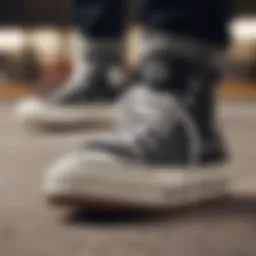 Close-up of the Converse lugged sneaker showcasing its unique tread design.