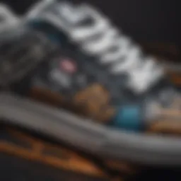 Close-up view of the intricate design details of DC Graffik shoes