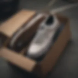 Vans shipping box opened with skate shoes inside