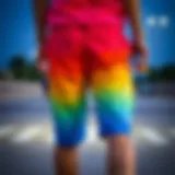 Showcasing vibrant Nike fleece shorts perfect for skateboarding