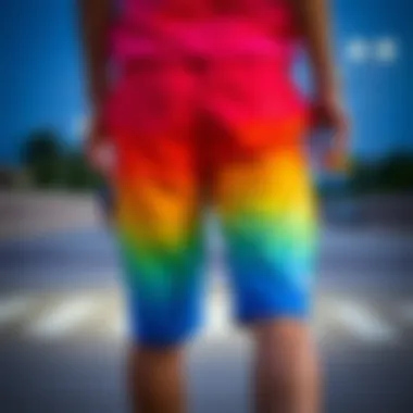 Showcasing vibrant Nike fleece shorts perfect for skateboarding