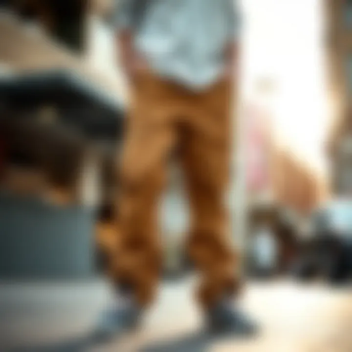 Stylish 686 waterproof pants displayed in an urban setting