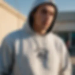 A close-up shot showcasing the fabric and stitching of the WKND sweatshirt, highlighting its quality and design.