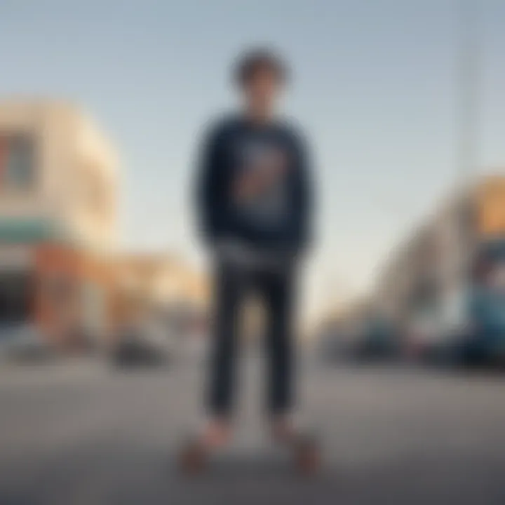 Aesthetic Appeal: Topman Sweatshirt Meets Skateboard Stylish Topman sweatshirt displayed on a skateboard