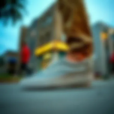 Vans Authentic Pewter in an urban skateboarding environment