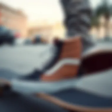 Vans SK8-Hi in skateboarding action