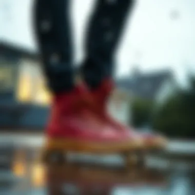 Vans weather boots displaying performance in rain