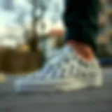 Classic design of white checkerboard pattern on Vans sneakers