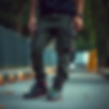 Streetwear Style with Woodland Camo Cargo Pants A stylish arrangement of woodland camo cargo pants with trendy footwear and accessories