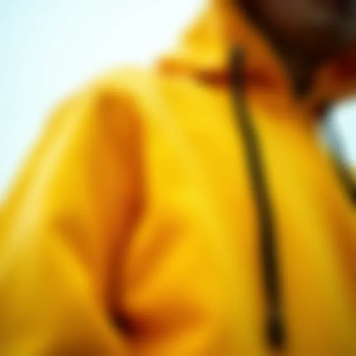 High-quality materials used in crafting the yellow zip-up hoodie