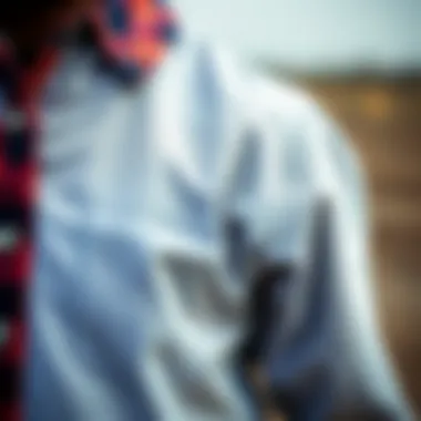Textural Details of Fun Collared Shirts Close-up of the fabric texture of a collared shirt