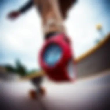 G-Shock GA 2100 Red in Action G-Shock GA 2100 Red on a skateboard while performing tricks