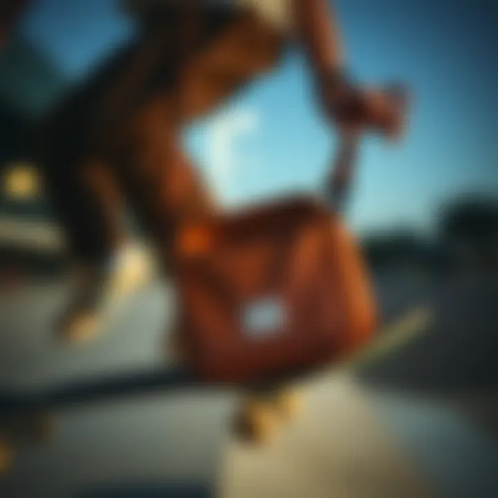 Herschel Crossbody Small in Action Herschel Crossbody Small bag in action during a skateboarding session