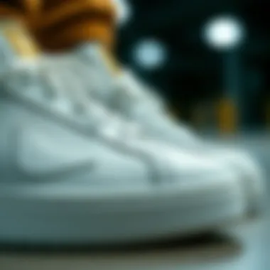 Close-up of K-Swiss Court shoes showcasing unique design features