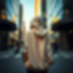 Elegant loose hoodie draped on a stylish urban setting