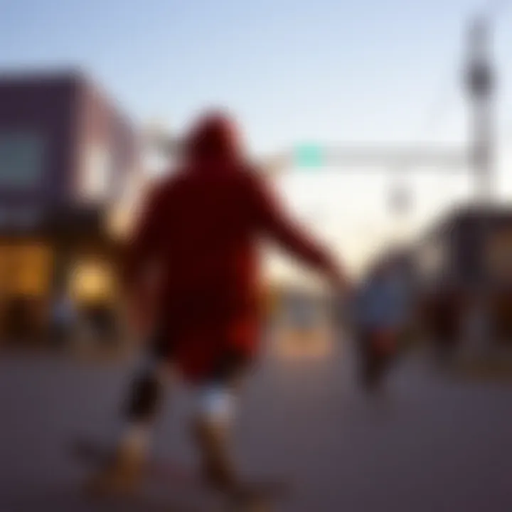 Skate Culture's Impact on Hoodie Design Dynamic street scene reflecting skate culture influences on hoodies