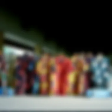 A vibrant display of various loud shirts showcasing unique patterns and colors