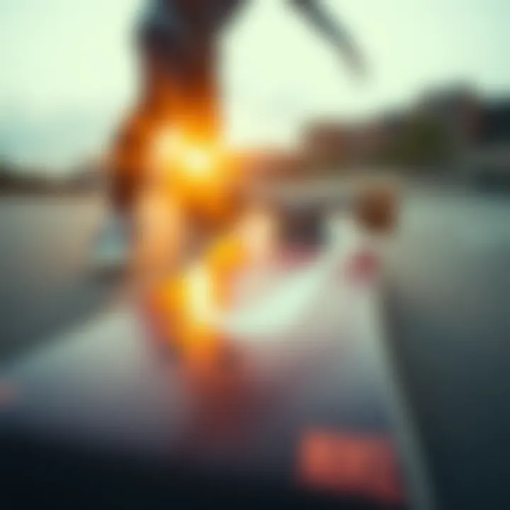 A close-up of Nike Loveland's cutting-edge skateboard technology.