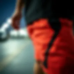 Close-up of Nike Sportsclub shorts showcasing their sleek design and material texture