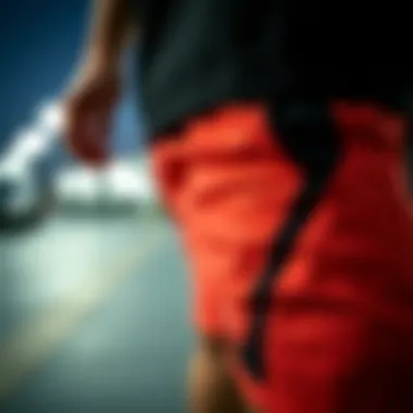 Sleek Design and Material Innovation Close-up of Nike Sportsclub shorts showcasing their sleek design and material texture