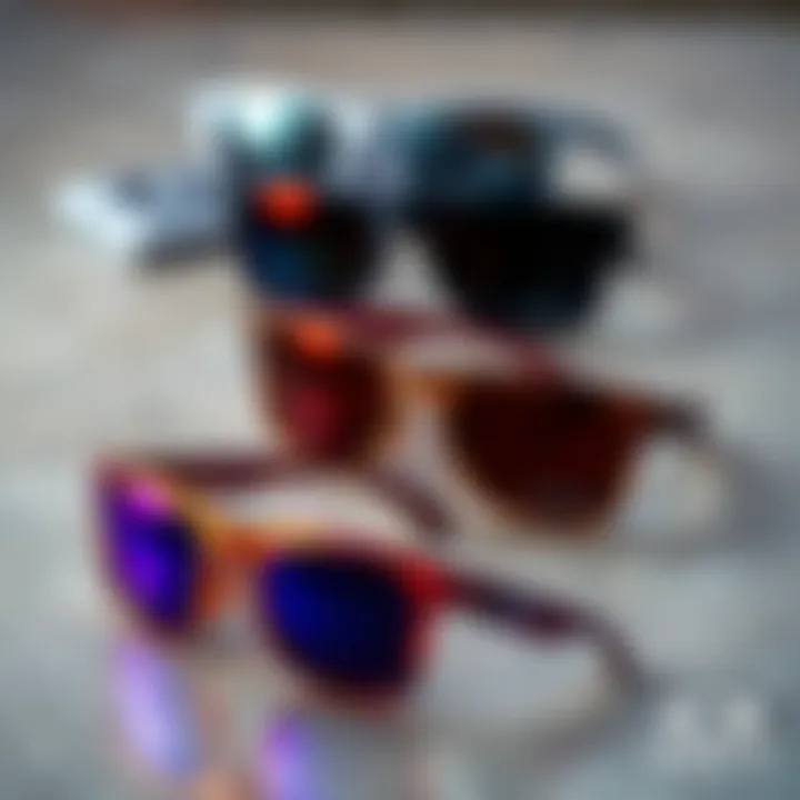Color Variations of Oakley Holbrook Prizm Fashionable display of Oakley Holbrook Prizm Polarized sunglasses in various colors