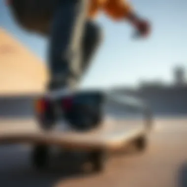 Performance in Skateboarding with Oakley Holbrook Prizm Oakley Holbrook Prizm Polarized sunglasses on a skateboard, emphasizing performance