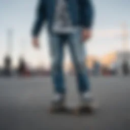 Trendy skate outfit featuring baggy jeans and graphic tee