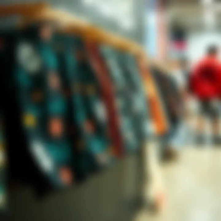 Stylish patterned shorts on display