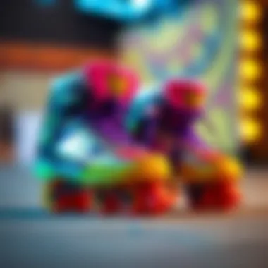 Vibrant display of Rainbow Flame Heelys showcasing their unique design and colors.