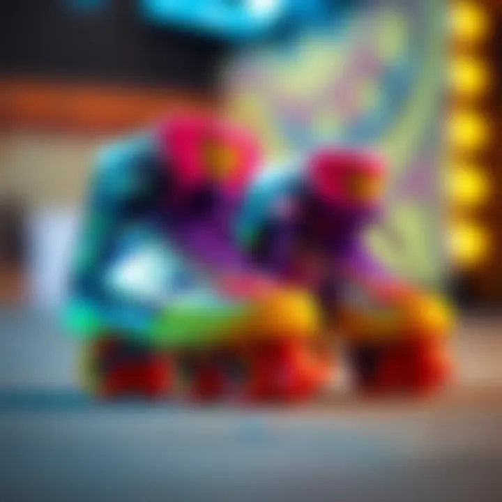 Vibrant display of Rainbow Flame Heelys showcasing their unique design and colors.