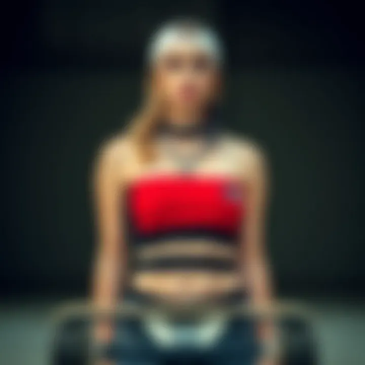 Style It Right: Accessorizing the Crop Top Different skateboarding accessories complementing a red and black crop top