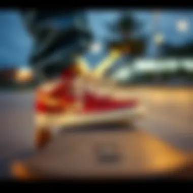 Reebok Club C 85 Vintage Sneakers on a Skateboard