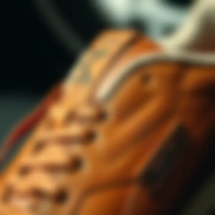 Close-up of the Reebok Club C 85 Vintage Sneakers' Textured Leather