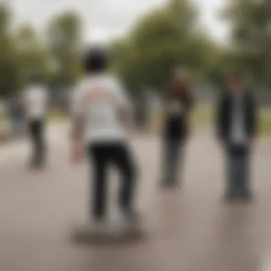 Community Connections: The Heart of Skate Culture A diverse group of skaters sharing moments at a skate park